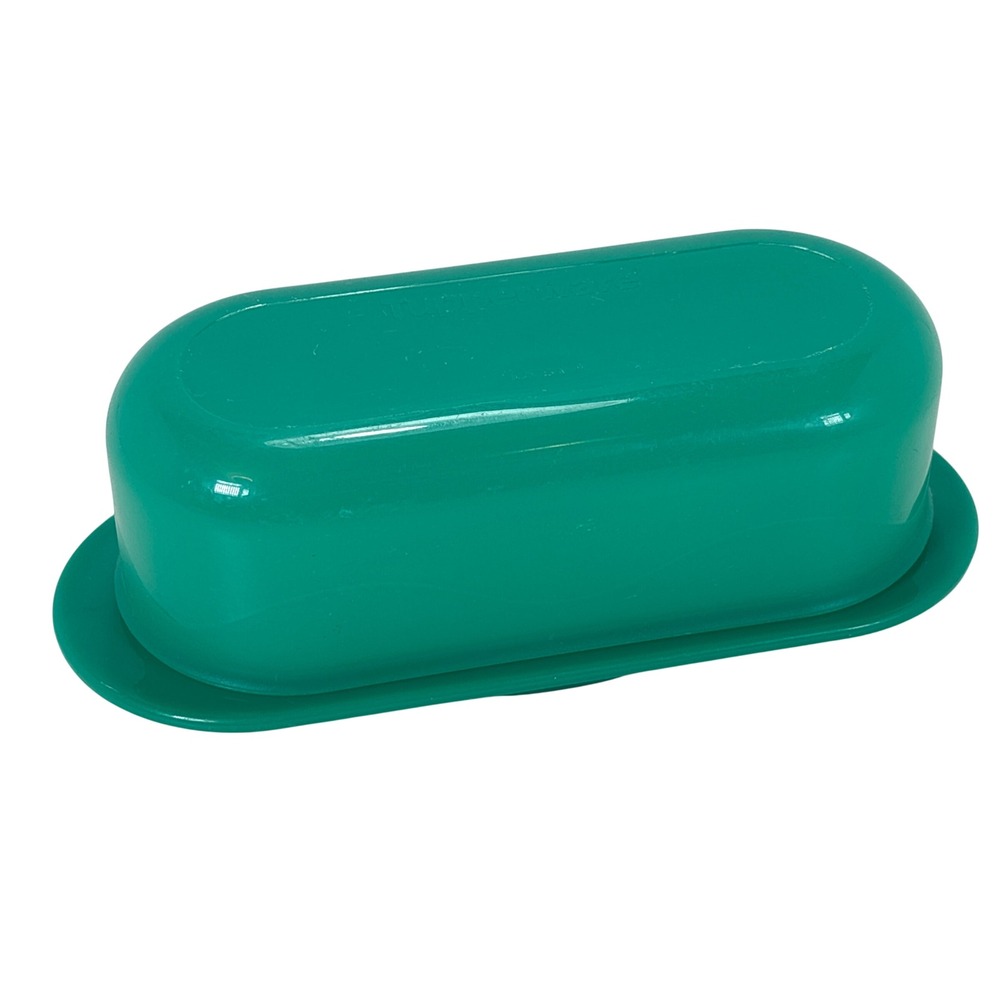 Vintage Tupperware Emerald Green Domed Butter Dish 2 Piece Set 638-9 637-11